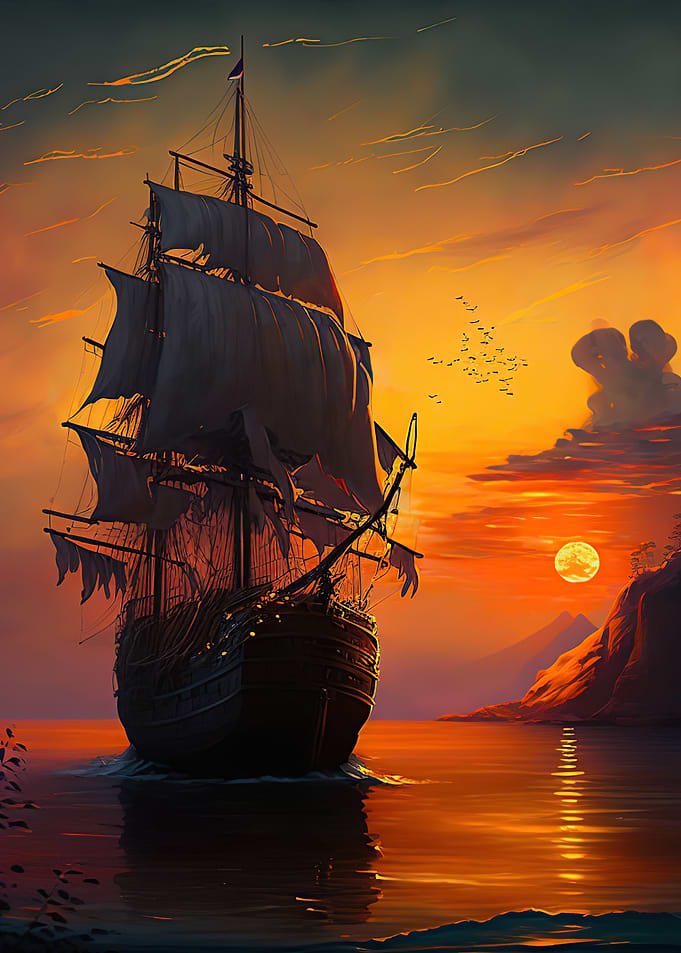 Ship sunset