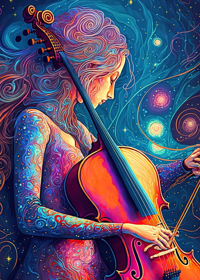 Girl playing guitars