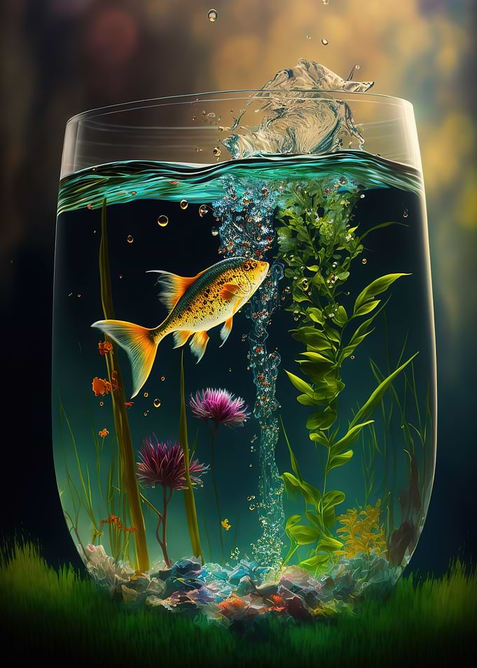 aquarium inside the cup