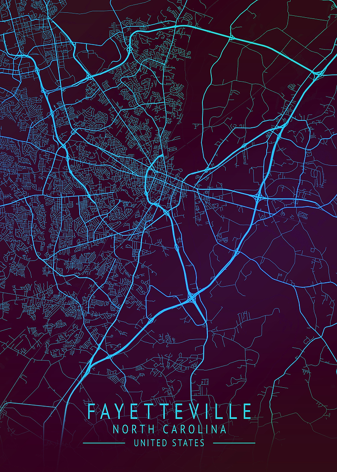 Fayetteville USA City Map