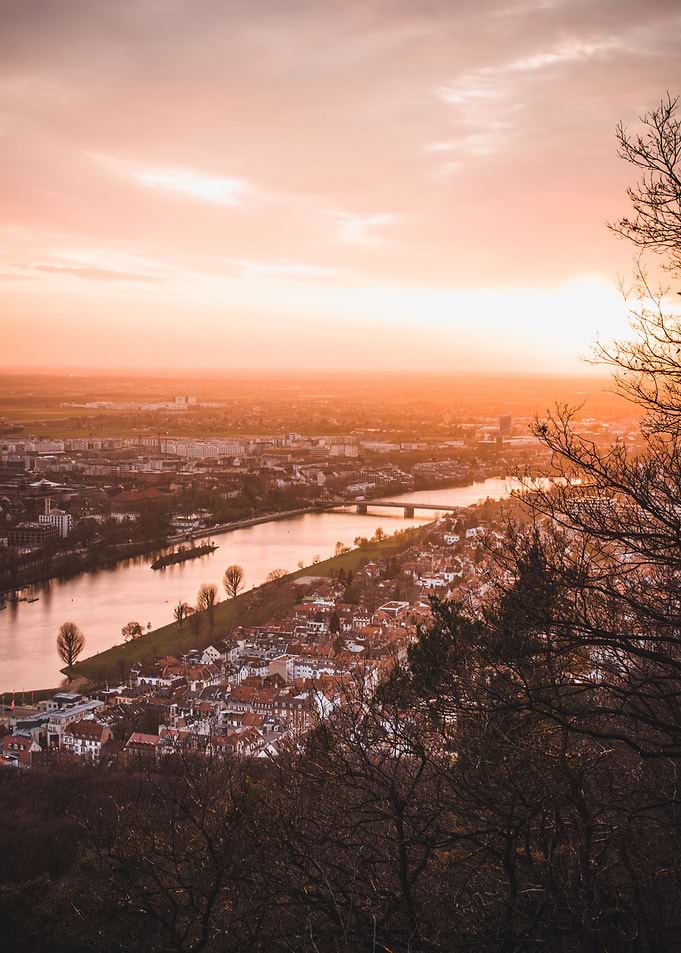 sunset river views