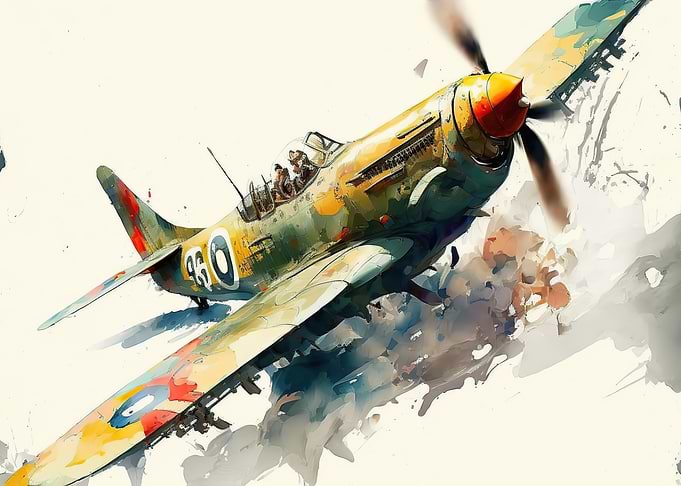 War plane watercolor