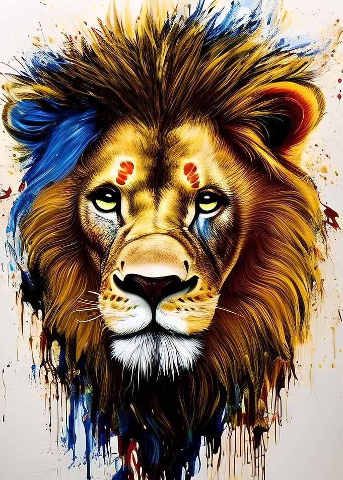 Lion Animal painted