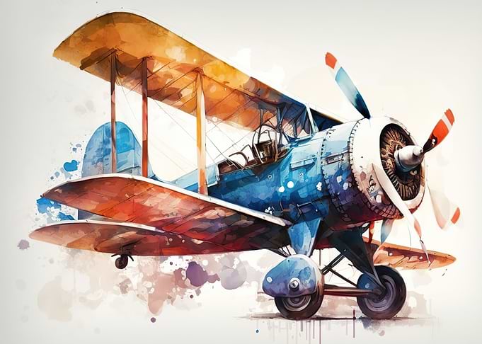War plane watercolor