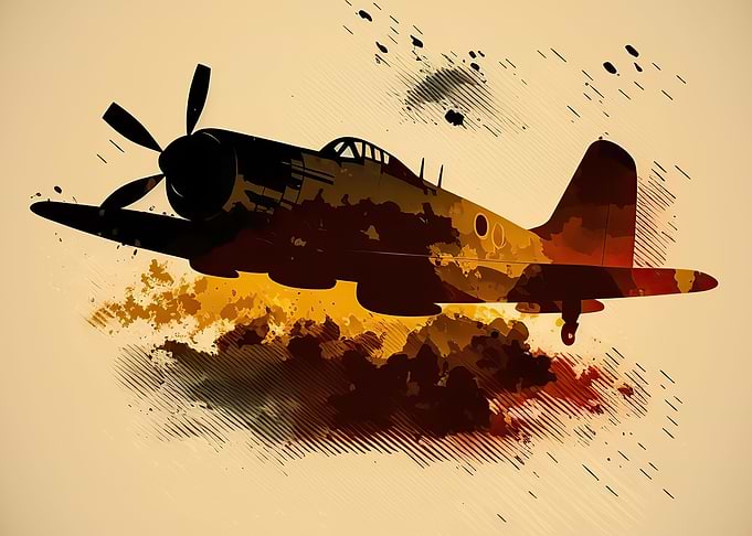 War plane watercolor