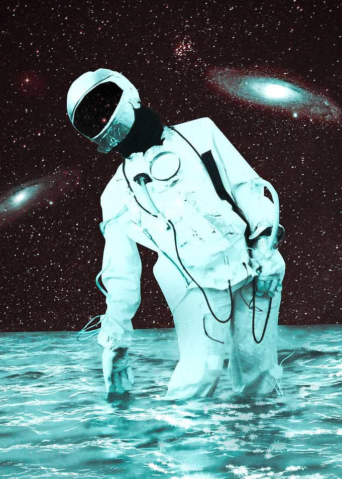 Astronaut in the sea