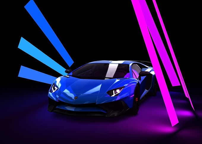 blue lamborghini