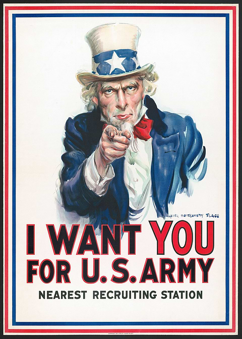 I Want You US Army — vintage poster restored on metal