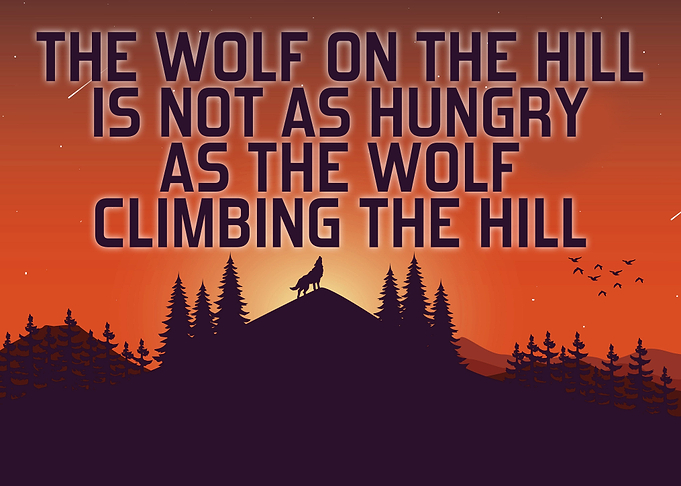 Hungry Wolf On The Hill