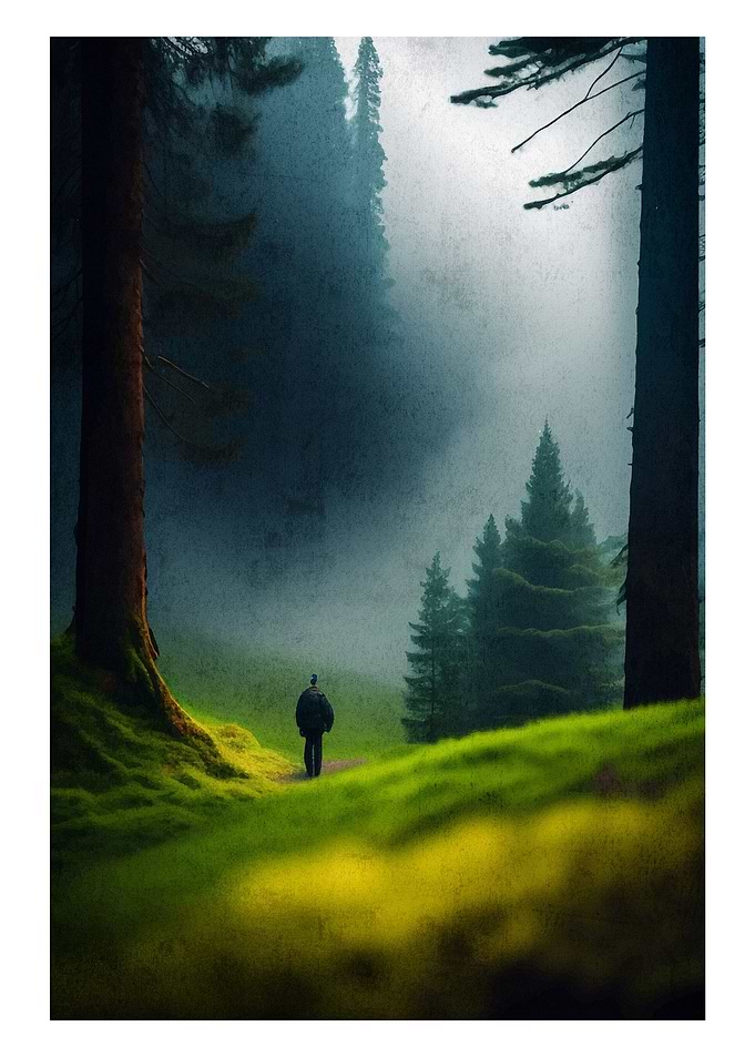 a man in the forest