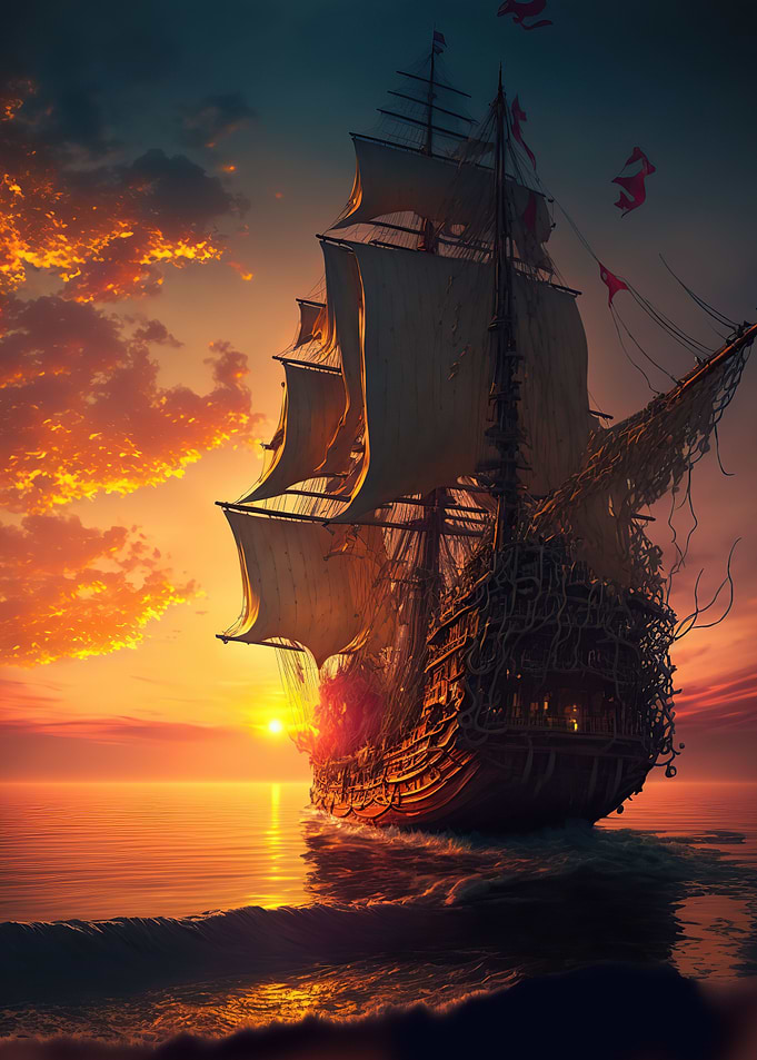 Ship sunset