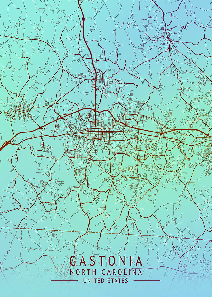 Gastonia USA City Map