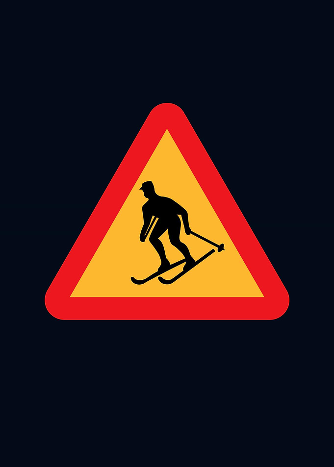 Skiier Sign