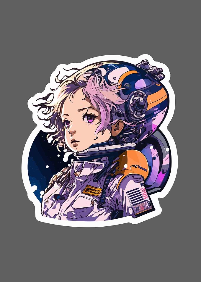 Cute girl with spacesuit
