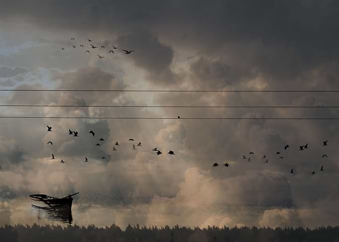 Boat on a clouds