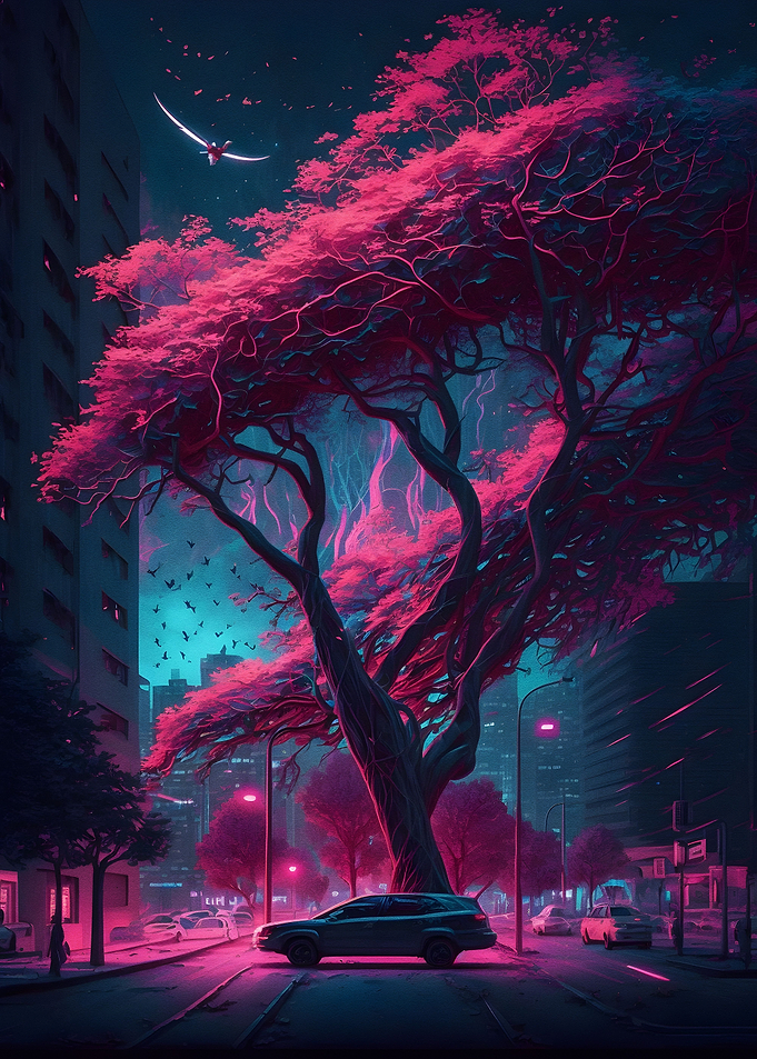 Tree in the middle of town