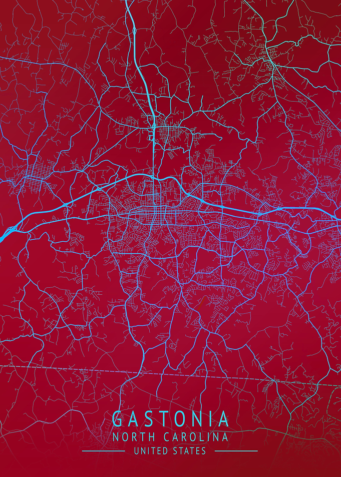 Gastonia USA City Map