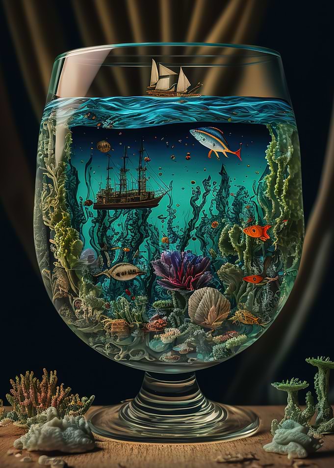 aquarium inside the cup