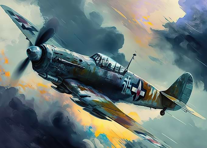 War plane watercolor