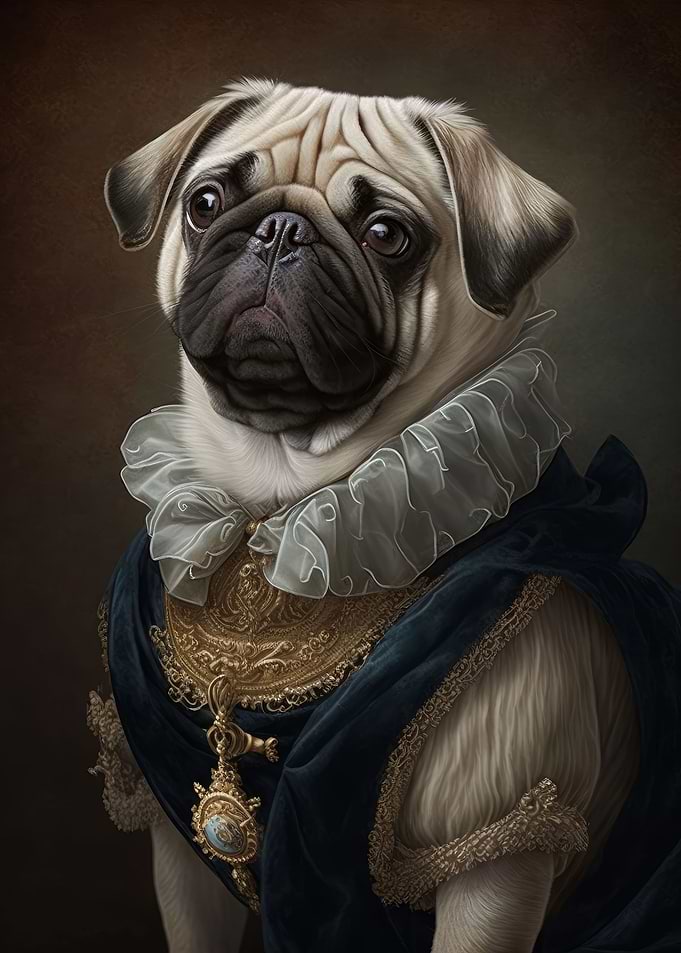 Cute Pug Dog Royal Pet