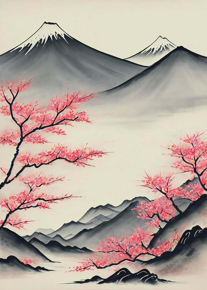 Asian Ink Wash Painting