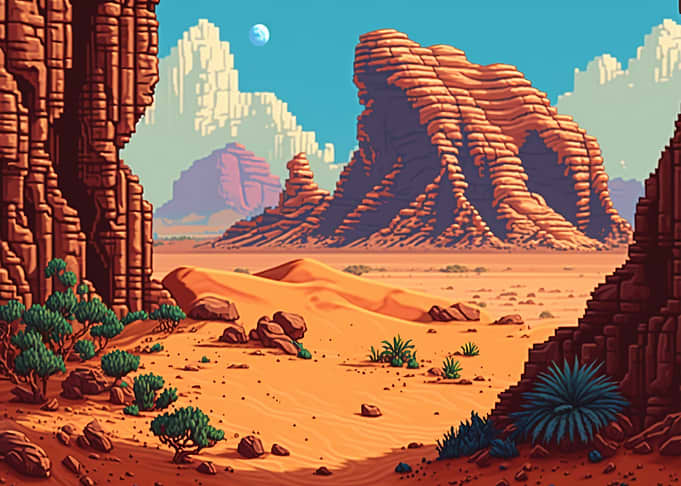 16bit Wadi Rum in Jordan
