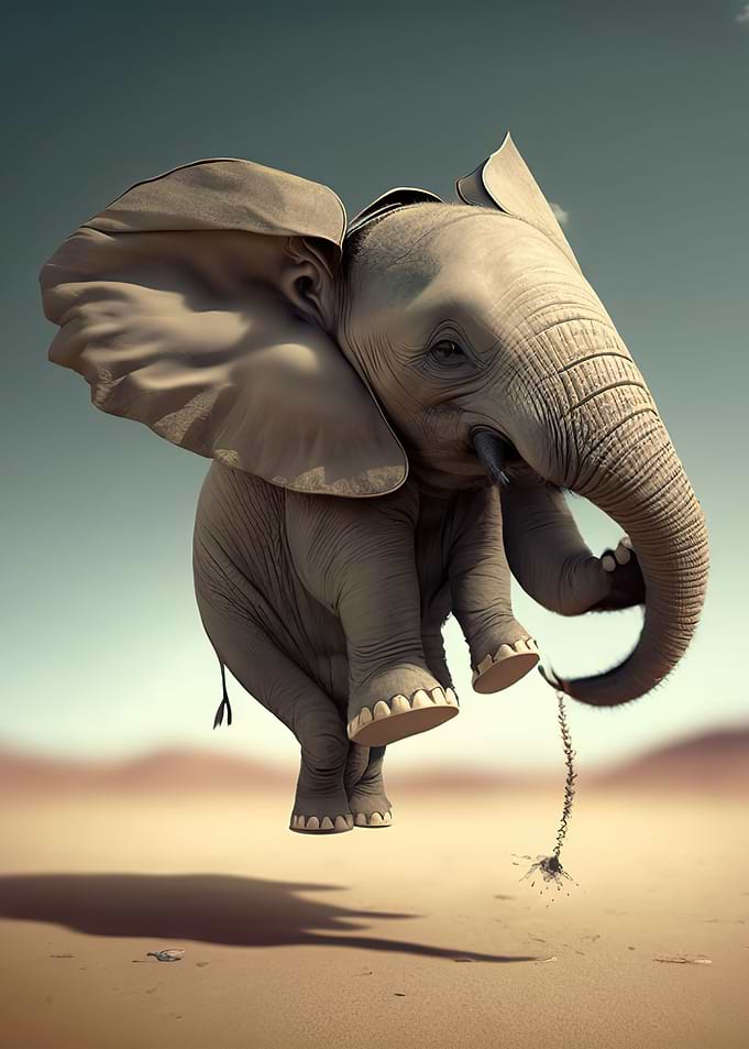 Elephant flying