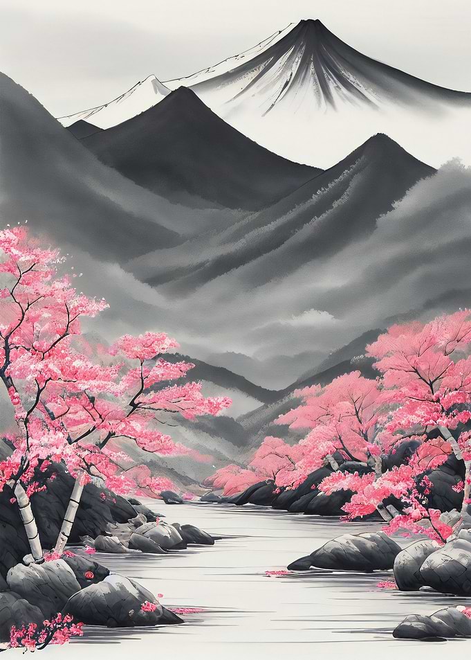 Asian Ink Wash Painting