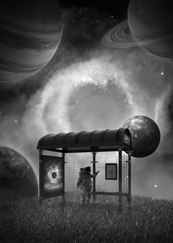 Bus Stop BW