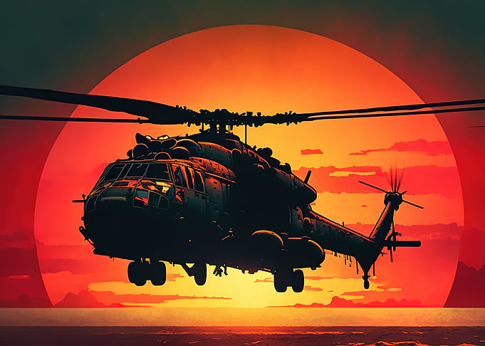 Helicopter Sunset