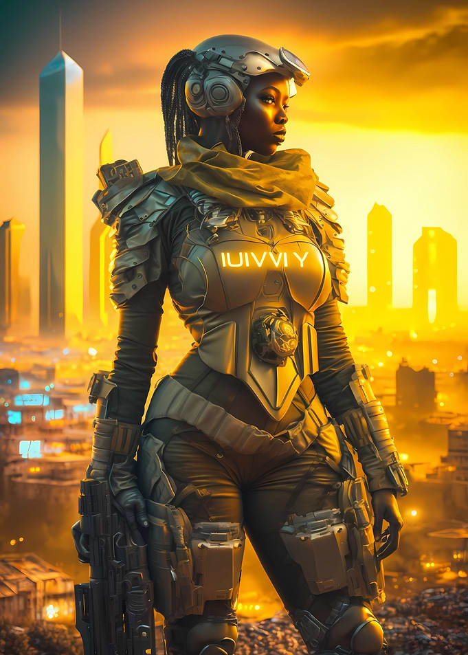 Badass cyberpunk girl