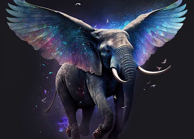 Elephant flying
