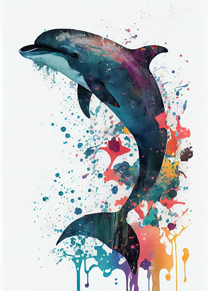Dolphin Watercolors