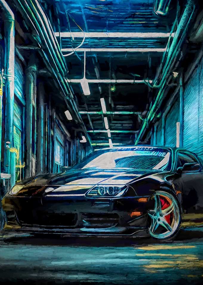 Dream car in garage