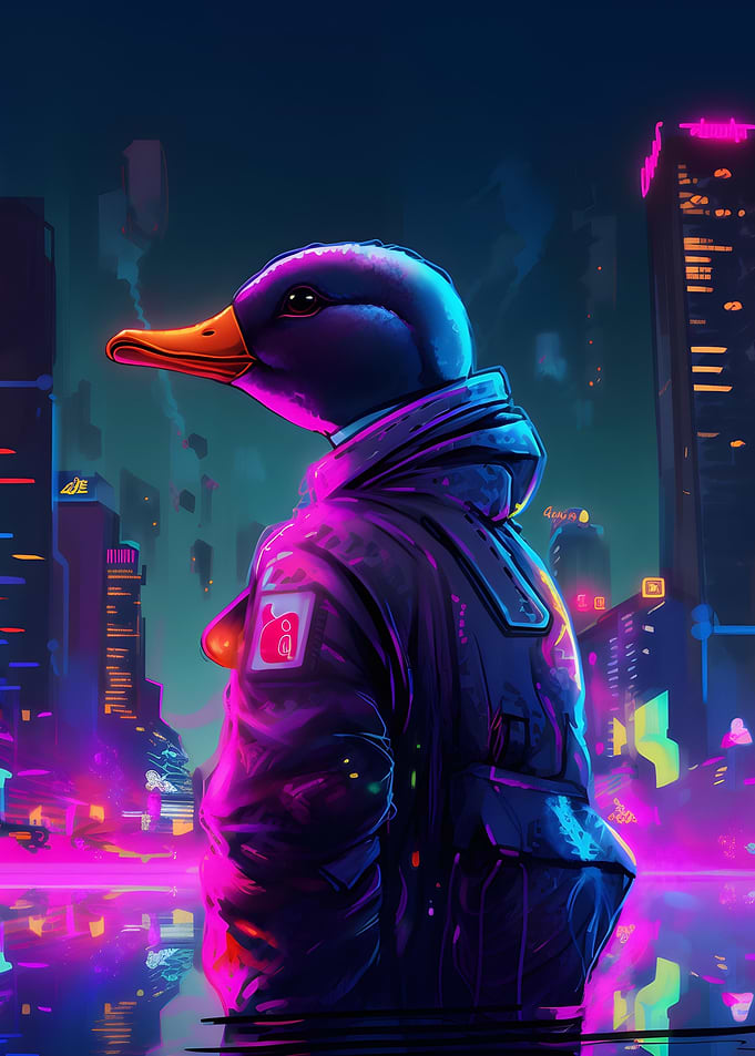 Duck Cyberpunk Cityscapes