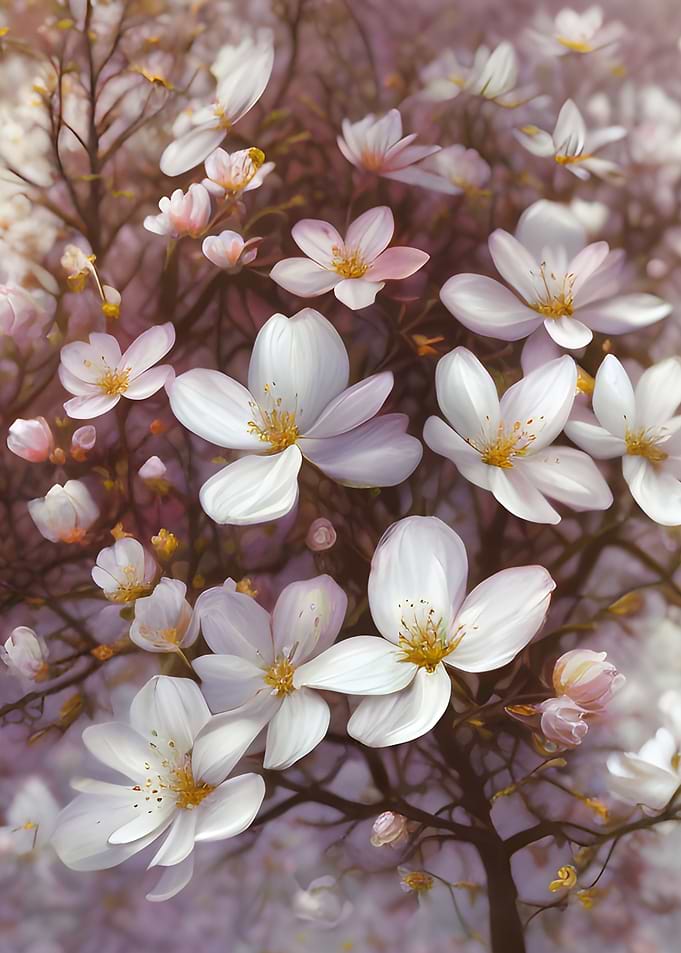White cherry blossoms