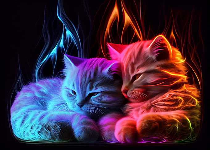 Colorful cats