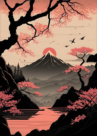 Pink Sunset in Asia