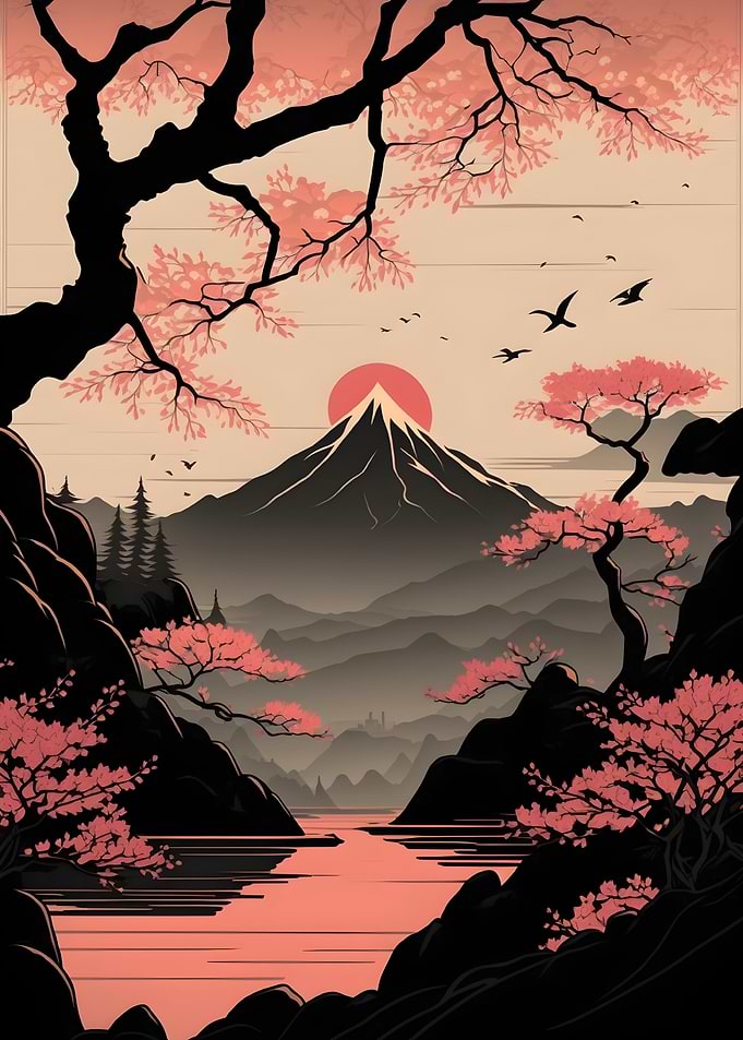 Pink Sunset in Asia