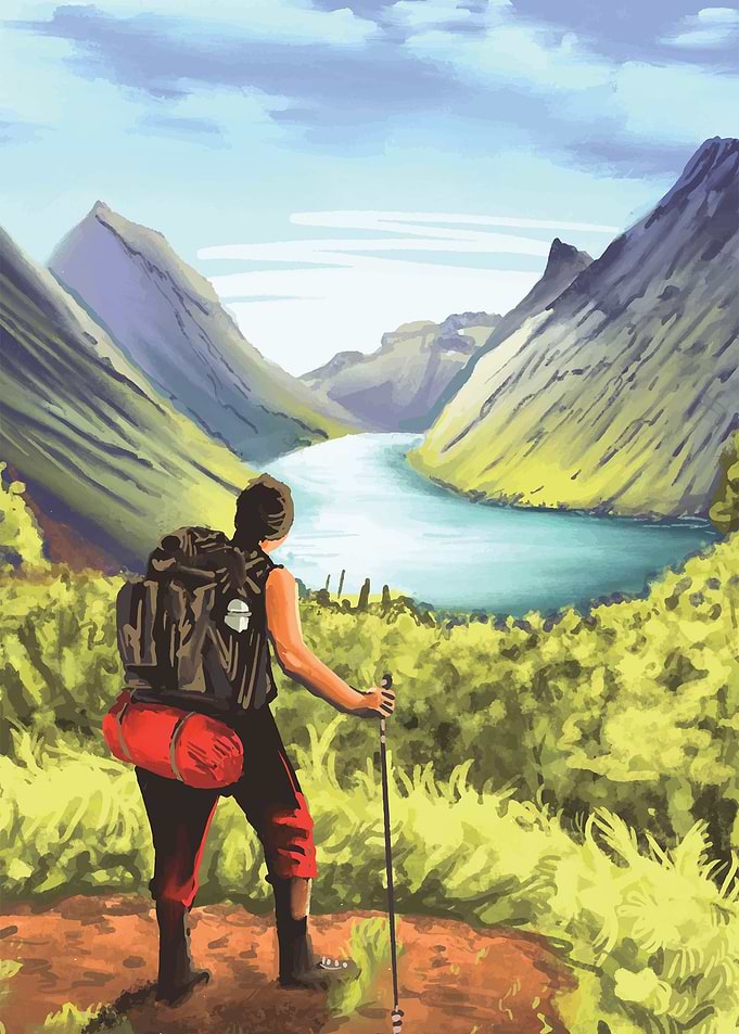 Hiker Landscape Nature
