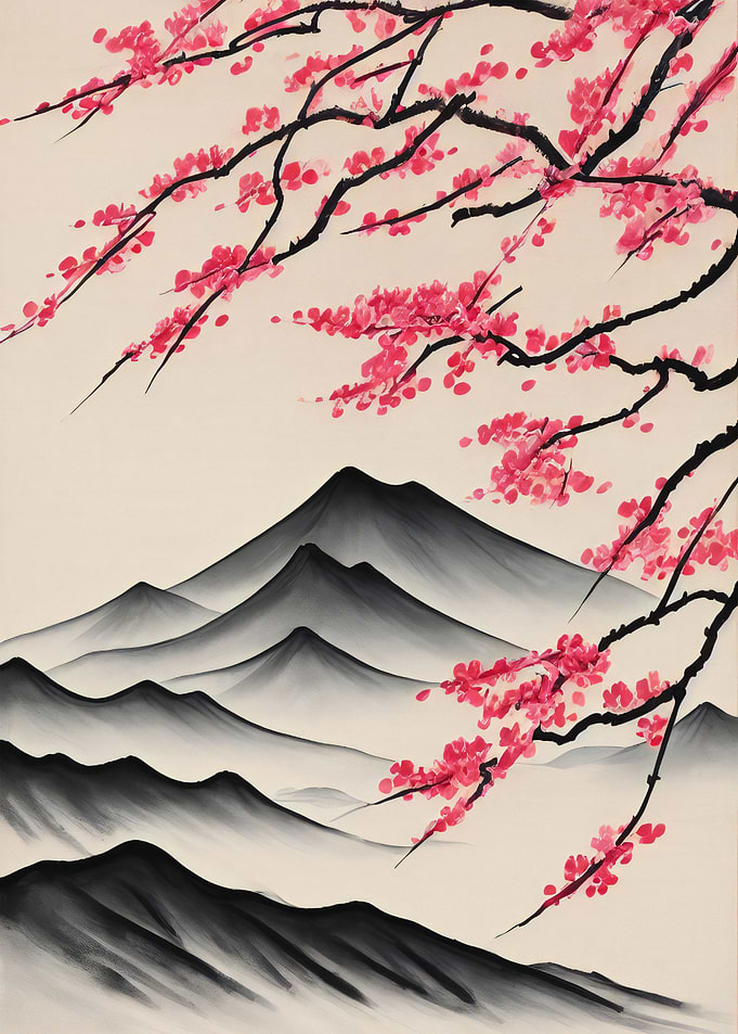 Asian Ink Wash Painting