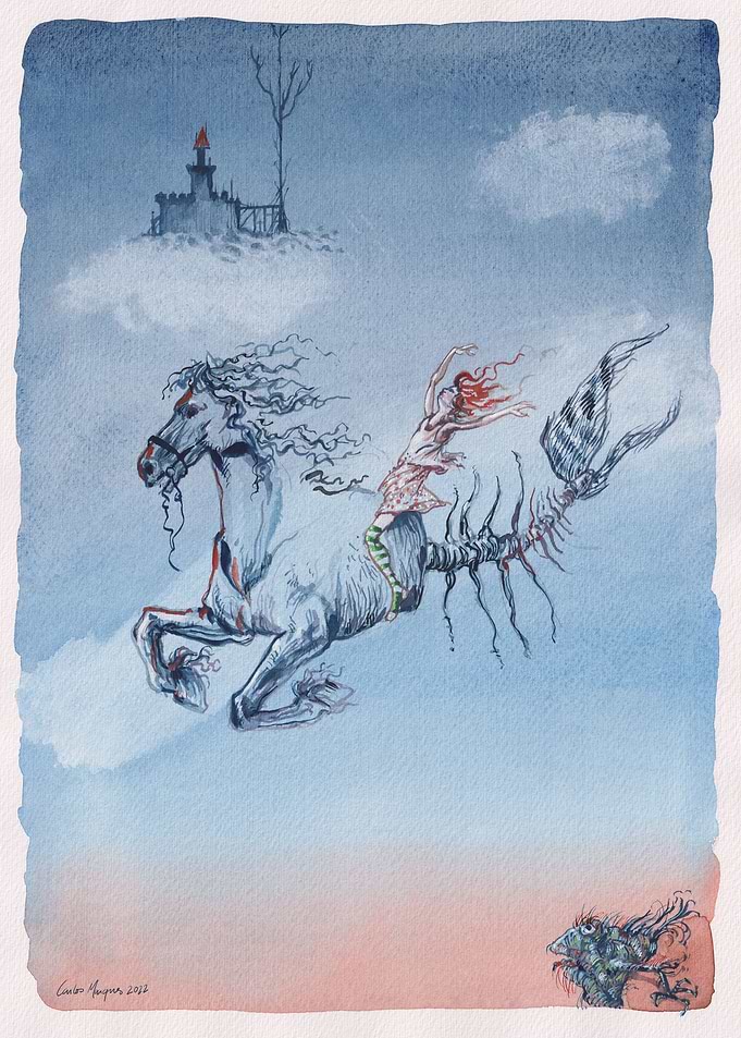 Riding dream Watercolor
