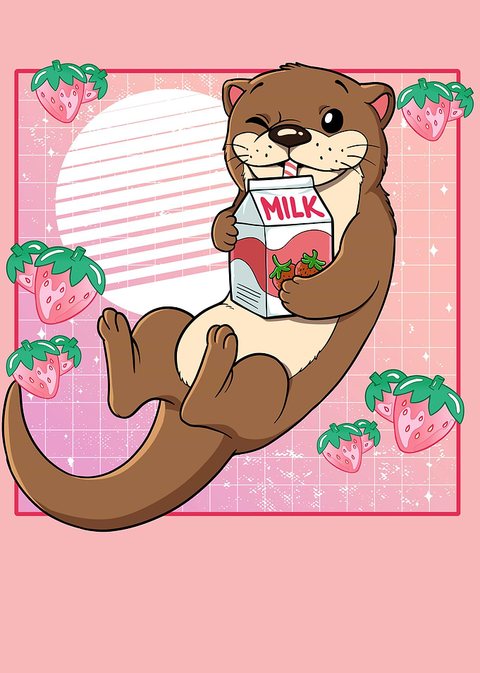 Kawaii Otter Strawberry