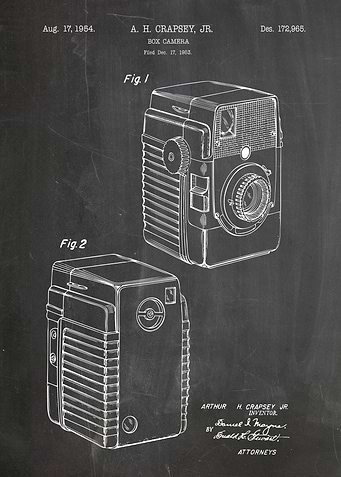 Box camera patent 1963