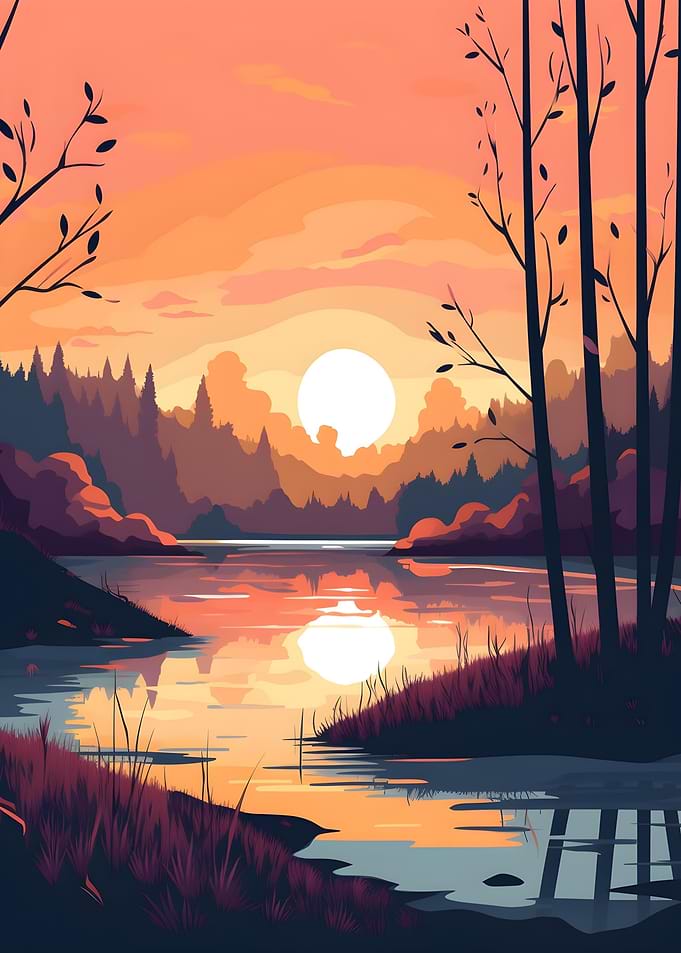 Sunset Tranquil Scenery