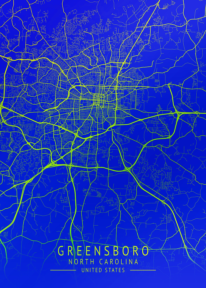 Greensboro USA City Map