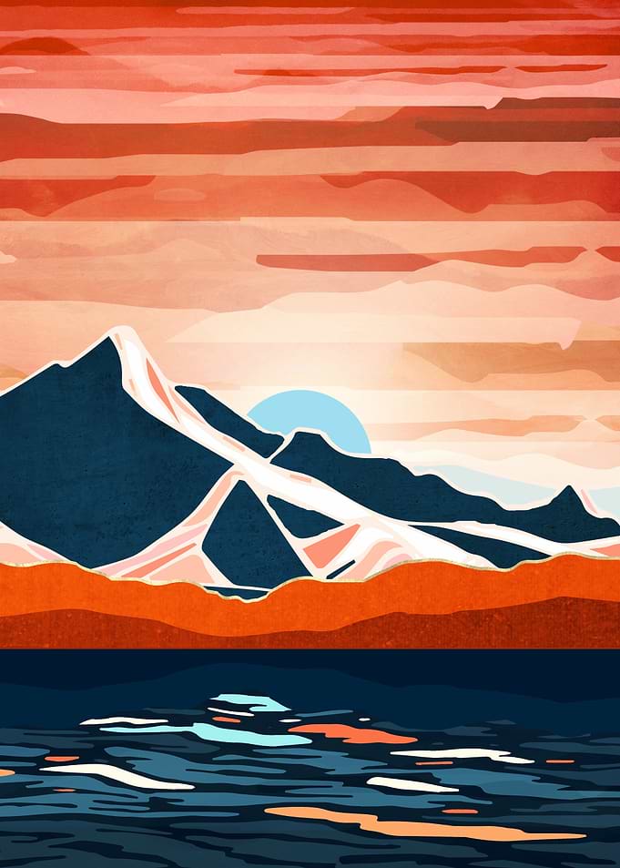 Retro Ocean Sunset
