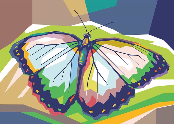 Beautiful butterfly Popart