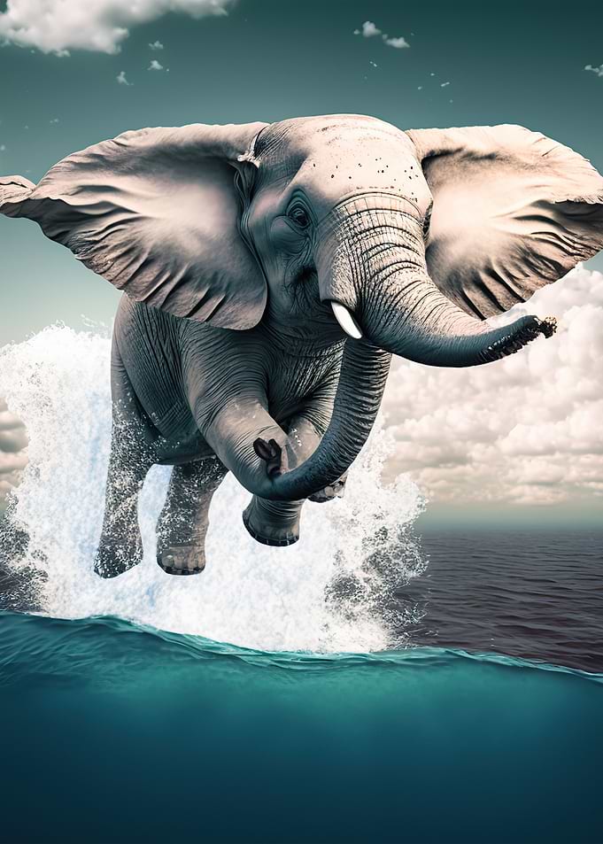 Elephant flying
