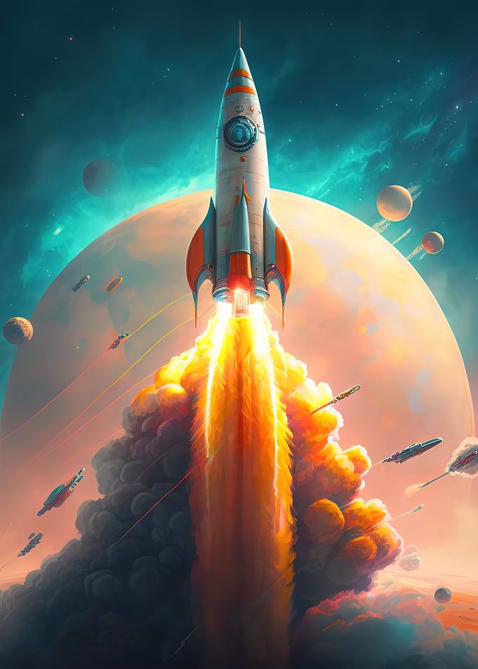 Space Launch Rocket Clouds